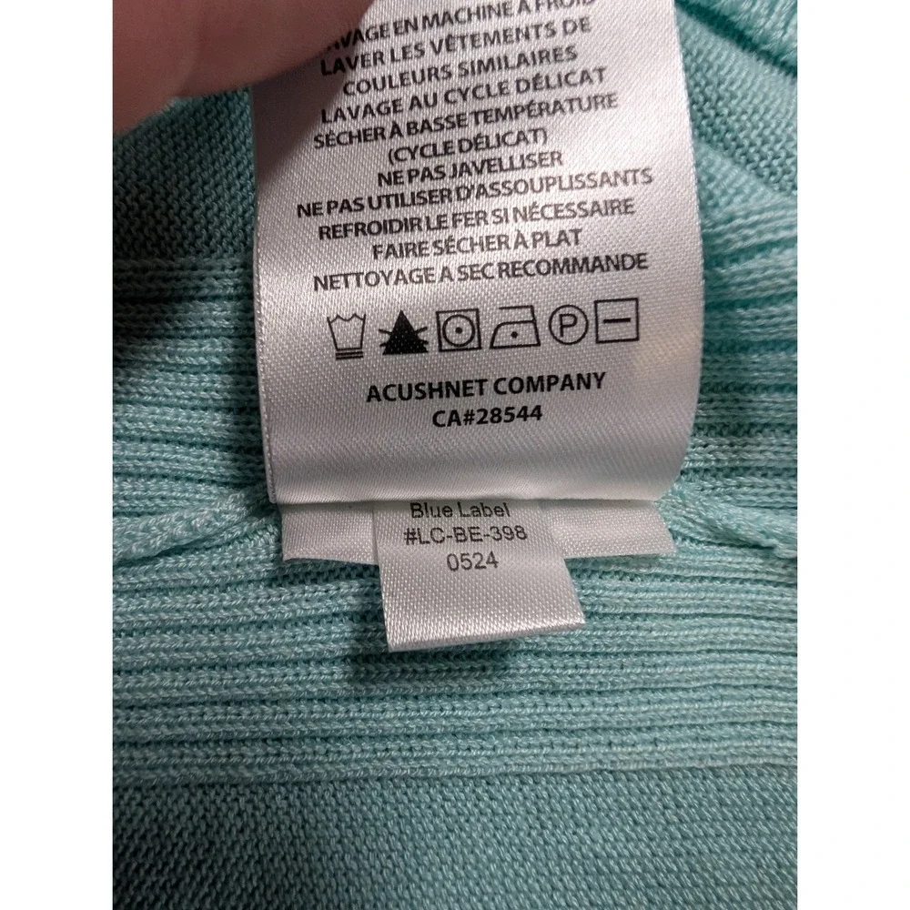 Footjoy Half Zip Sweater Mens XXL Mint Green Drirelease Wool Blend Golf 33307